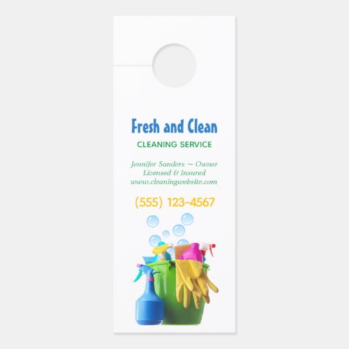 Cleaning Service Supplies Bucket Housekeeping Door Hanger