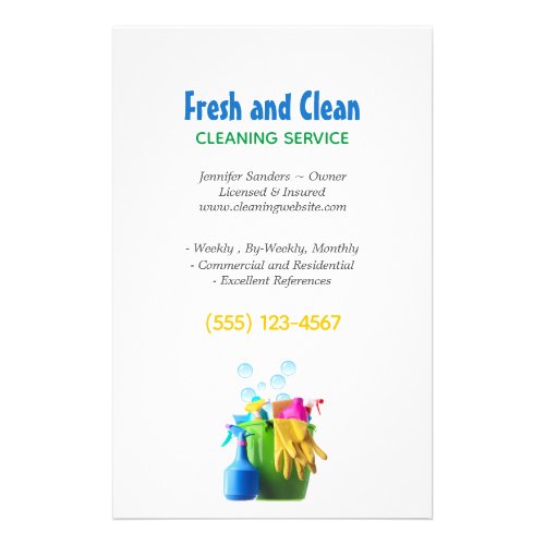  Cleaning Service Supplies Bucket Housekeeping Flyer