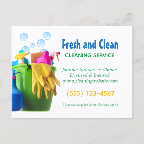  Cleaning Service Supplies Bucket Housekeeping Postcard