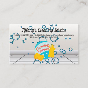 Cleaning Service Supplies Soap Bubble Business Card