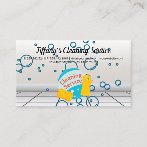 Cleaning Service Supplies  Soap Bubble Business Card