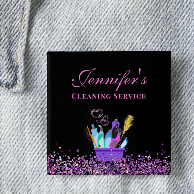 Cleaning Service Supplies Sparkle Business Button (Creator Uploaded)