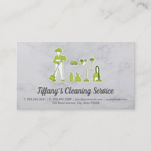 Cleaning Service  Sweeper and Cleaning Products Business Card