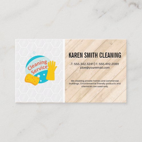 Cleaning Service  Tile  Wooden Floors Business Card