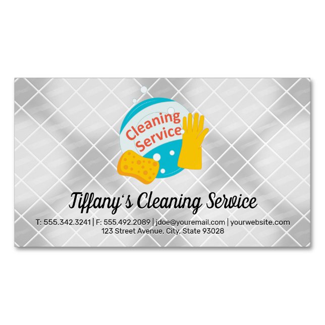 Cleaning Service | Tiling Business Card Magnet (Front)