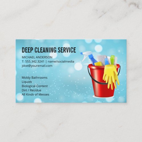 Cleaning Service  Tools Business Card