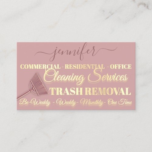 Cleaning Service Trash Removal Maid Rose QR Code  Business Card
