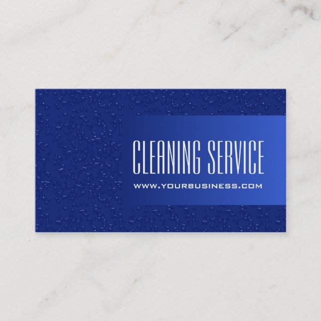 Cleaning Service - Water Drops Business Card (Front)