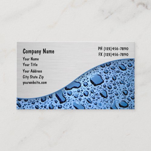 Cleaning Service Water Drops Design Business Card