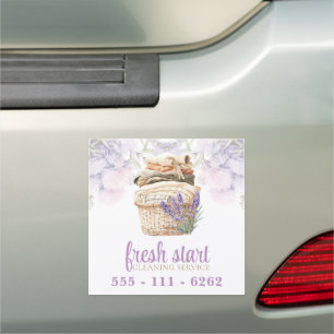 Cleaning Service Watercolor Lavender Car Magnet