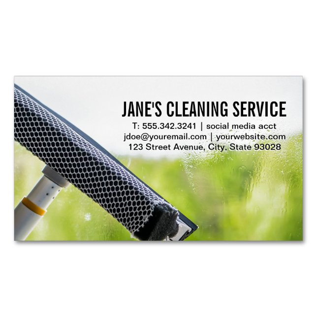 Cleaning Service | Window Cleaning Business Card Magnet (Front)