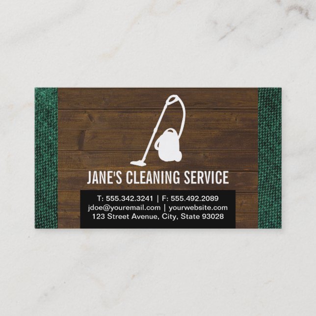 Cleaning Service (Wood & Fabric) Business Card (Front)