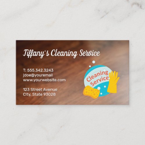 Cleaning Service  Wood Floors Business Card