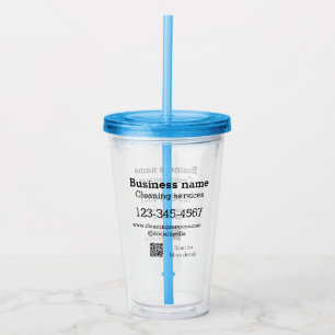 Cleaning services add number website email address acrylic tumbler