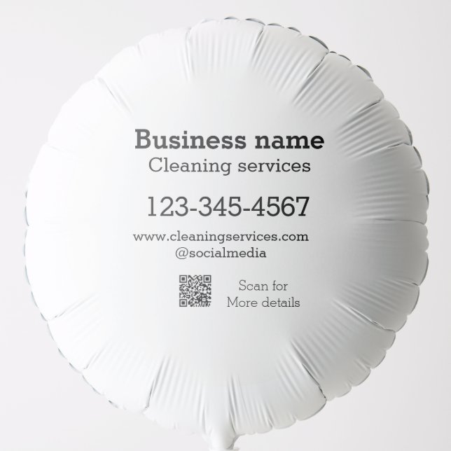 Cleaning services add number website email address balloon (Front)