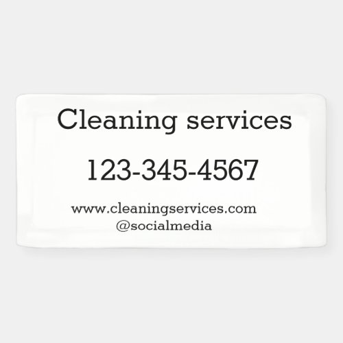 Cleaning services add number website email address banner