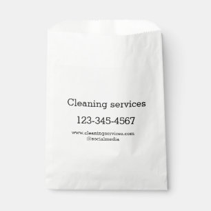 Cleaning services add number website email address favor bag