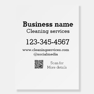 Cleaning services add number website email address foam board