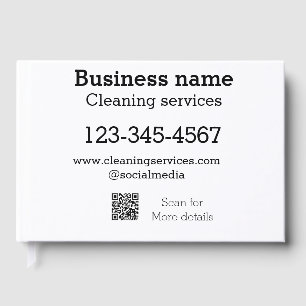 Cleaning services add number website email address foil guest book