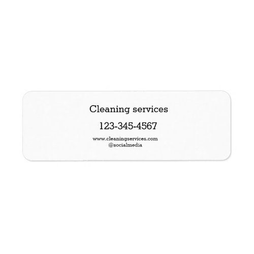 Cleaning services add number website email address label