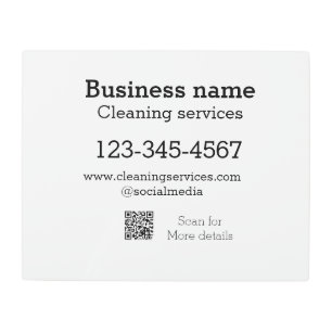 Cleaning services add number website email address metal print