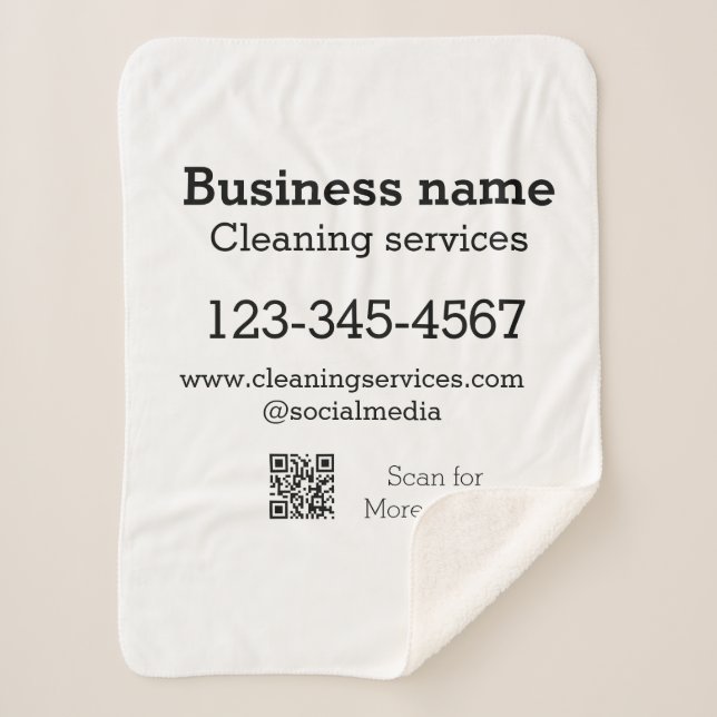 Cleaning services add number website email address sherpa blanket (Front)