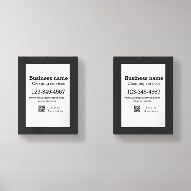 Cleaning services add number website email address wall art sets (Front)