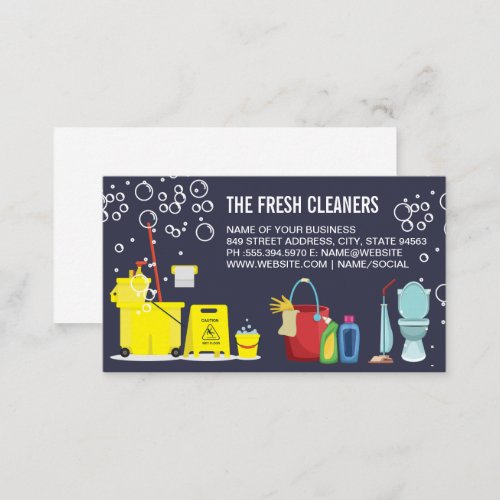 Cleaning Services and Equipment  Soap Bubbles Business Card