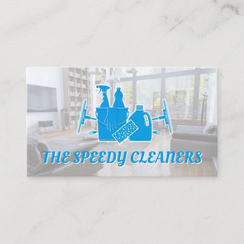 Cleaning Services and Supplies  Living Room Business Card