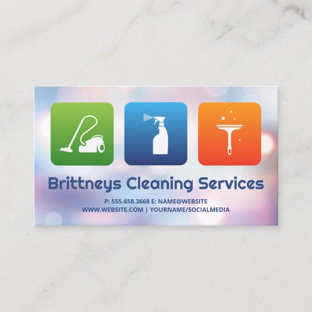 Cleaning Services | Blue Collar Janitorial Business Card (Front)