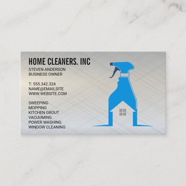 Cleaning Services | Bottle Spray  Business Card (Front)