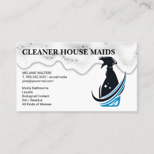 Cleaning Services   Bottle Spray Logo Business Card