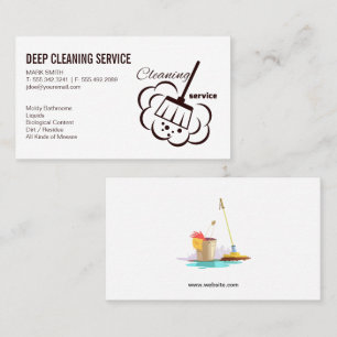 Cleaning Services Broom and Mop Business Card