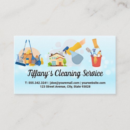 Cleaning Services  Bubbles Business Card