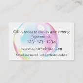 Cleaning services Bubbles business card (Back)