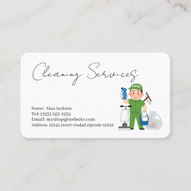 cleaning  services  business card (Front)