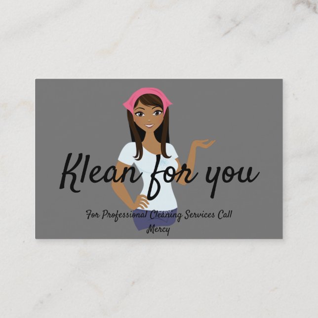 Cleaning Services Business Card (Back)