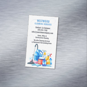 Cleaning Services Business Card Magnet