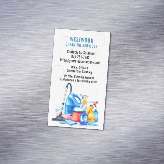 Cleaning Services Business Card Magnet (In Situ)