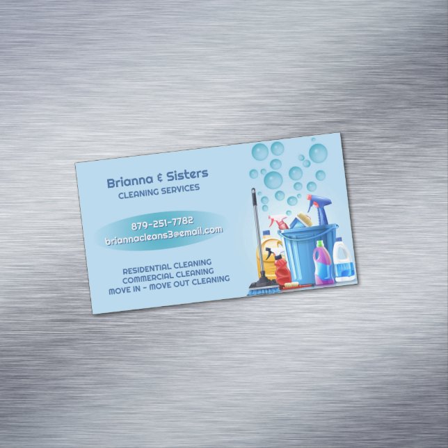 Cleaning Services Business Card Magnet (In Situ)