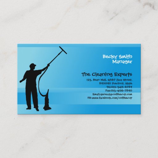 Customizable Cleaning Services Business Card Window Cleaner