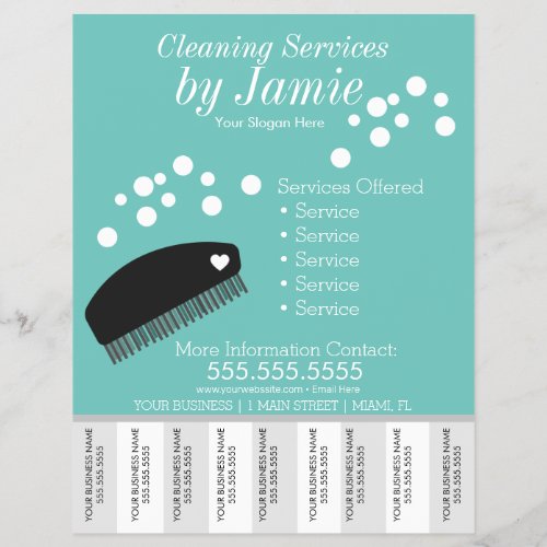 Cleaning Services Business Tear Off Strips  Flyer