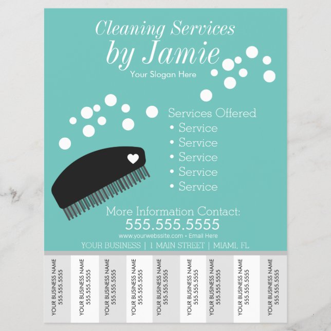 Cleaning Services Business Tear Off Strips  Flyer (Front)