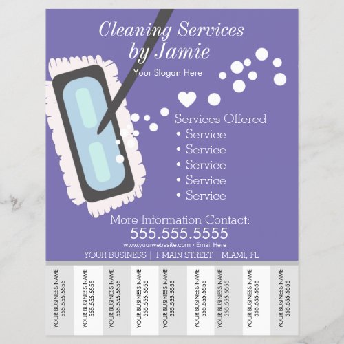 Cleaning Services Business Tear Off Strips Flyer A