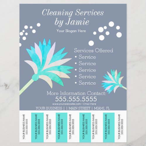 Cleaning Services Business Tear Off Strips Flyer I