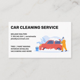 Cleaning Services Car Wash Soap Bubbles Business Card