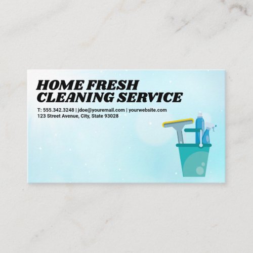 Cleaning Services  Clean Tools in a Bucket Business Card