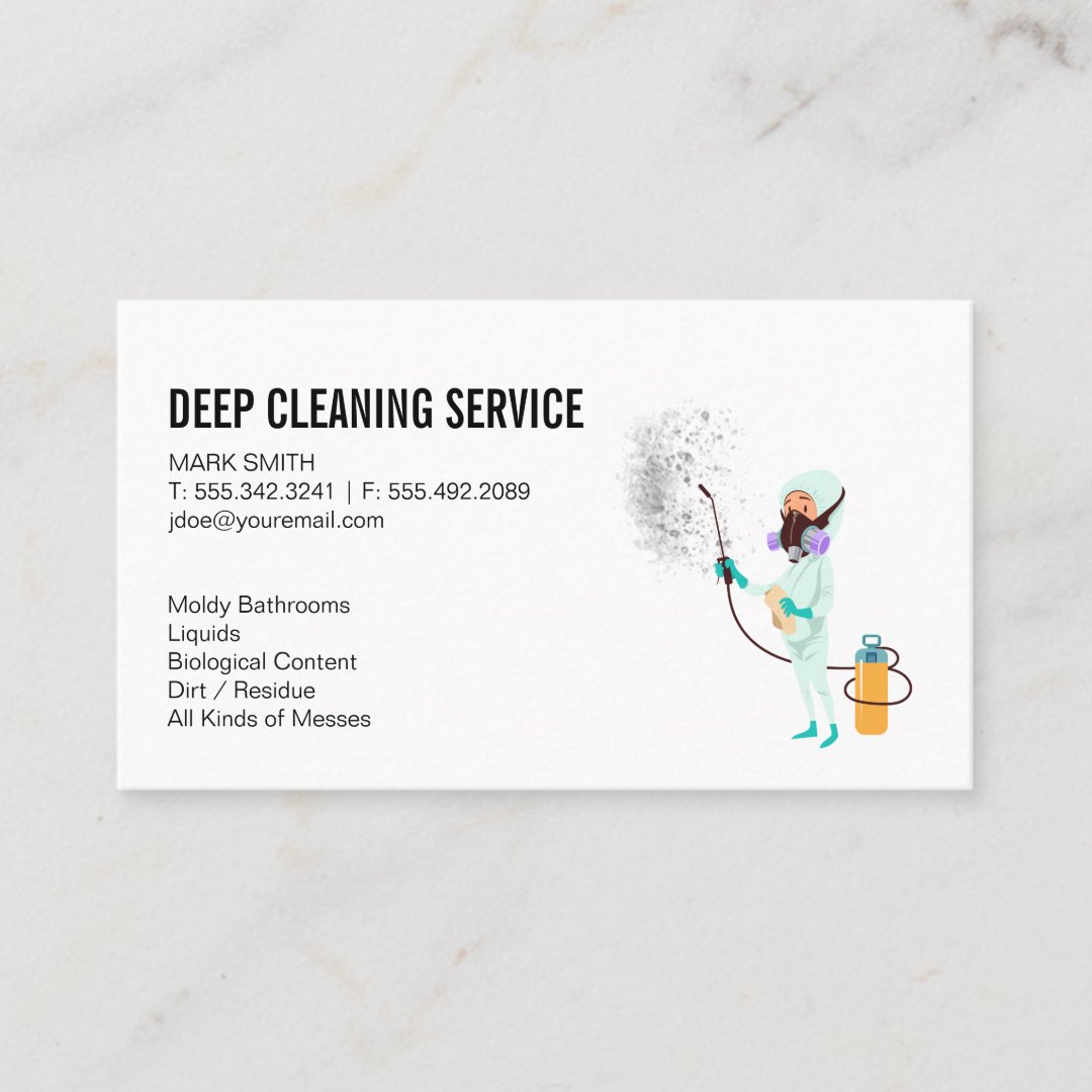 Cleaning Services | Cleaner Guy Business Card | Zazzle