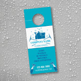 Purple Cleaning Service Business Card  Door Hanger