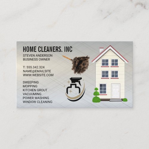 Cleaning Services  Duster Spray Bottle  Resident Business Card